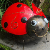 Ladybug Metal Statue *in-store