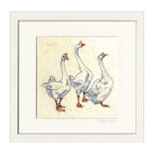 'Three Geese' Print Framed 43x43cm *in-store