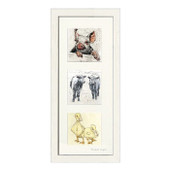 'Farmyard' 3 Mini Combo Print Framed 51.5x23cm *in-store