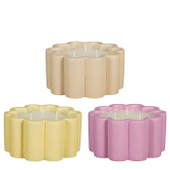 Flower Pot Candle (Beige/Yellow) (Qty:1)*in-store