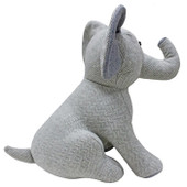 Elephant Herringbone Novelty Door Stop Grey