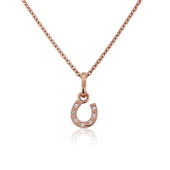 Rose Gold Sparkly Horseshoe Pendant