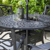 Provence 4 Seat Round Set - Antique Grey & Platinum Cushions