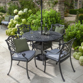 Provence 4 Seat Round Set - Antique Grey & Platinum Cushions