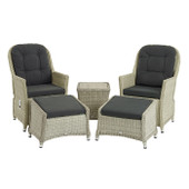 Monterey Recliner Set Footstools & Ceramic Side Table Dove Grey