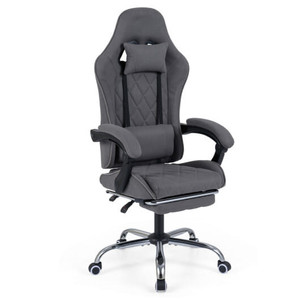 Gaming Chair Height Adjustable Computer Chair with Headrest and Lumbar Support-Gray B593-CB11069