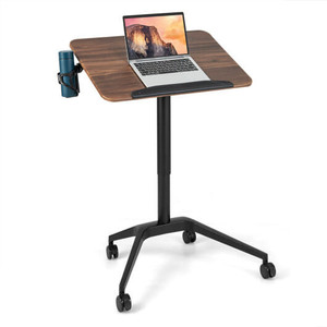 Pneumatic Standing Desk with Anti-fall Baffle and Cup Holder B593-JV10410