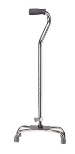 Quad Cane-Large Base Silver w/Vinyl Grip B731-1606