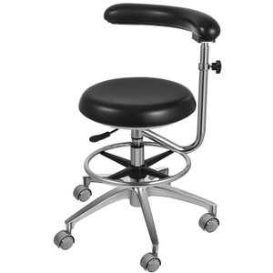  Medical Dental Stool Dentist Chair with 360 Degree Rotation Armrest PU Leather Assistant Stool Cha E415-DZBLACKWKBHXSTZY1V0