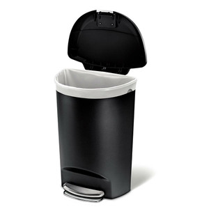 Black 13-Gallon Kitchen Trash Can with Foot Pedal Step Lid Q280-BTHGRC43897921