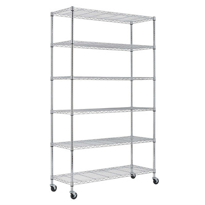 Heavy Duty 6-Shelf Metal Storage Rack Shelving Unit with Casters Q280-CASR19868915