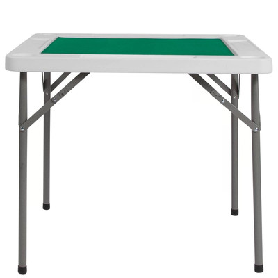 4-Player Square Folding Card Game Poker Table w/ Green Felt Top and Cup Holders Q280-NFPGCT9630145283