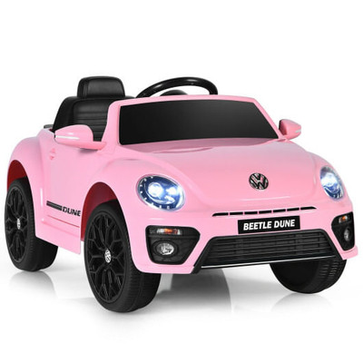 Volkswagen Beetle Kids Electric Ride On Car with Remote Control-Pink - Color: Pink D681-TQ10040PI