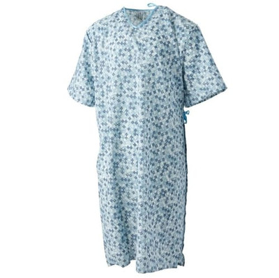 Patient Gowns  Pk/12  OSFM Royale 2-Tone Print B731-7417A
