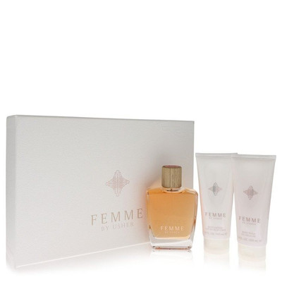 Usher Femme by Usher Gift Set -- 3.4 oz Eau De Parfum Spray + 3.4 oz Body Lotion + 3.4 oz Shower Ge V728-564356