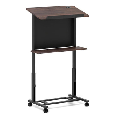 40.5-49 Inch Height Adjustable Rolling Podium Stand Lectern Table-Black - Color: Black D681-TL35751BK