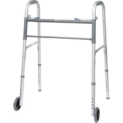 Bariatric 2-Button Walker w/ 5  Wheels  2/CS B731-WKABW2B