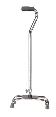 Quad Cane-Large Base Silver w/Vinyl Grip B731-1606