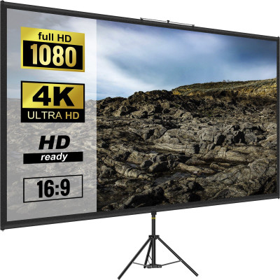  Tripod Projector Screen with Stand 100inch 16:9 4K HD Projection Screen Stand Wrinkle-Free Height  E415-TYPMDZC10016968W7V0