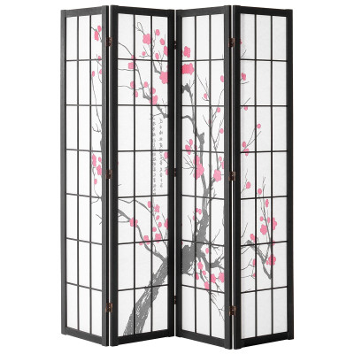  Room Divider, 4 Panel Japanese Room Divider Screen, Wood Folding Privacy Screen Indoor, Japanese P E415-RSPF4MBLXTA08J8ANV0