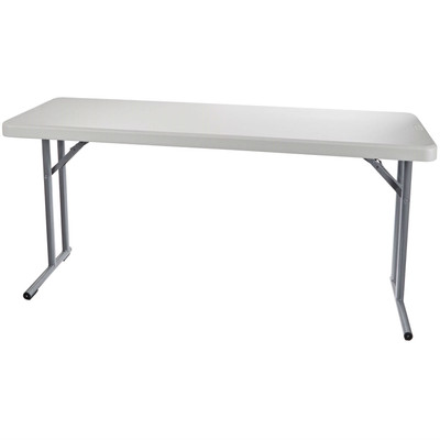 Steel Frame Rectangular Folding Table with Speckled Gray Top Q280-NPS5768154