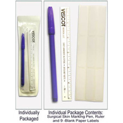 Skin Marking Pen w/ 9 Labels & 6  Flxble Ruler Sterile B731-8801B