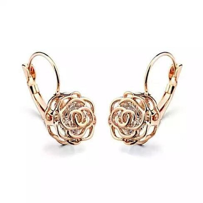 Color: 18kt Rose Gold Plt. - ROSE IS A ROSE 18kt Rose Crystal Earrings In White Yellow And Rose Gol K290-9301033669