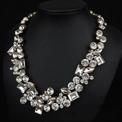 Hello Gorgeous! Diamond Crystal Statement Necklace F369-2501869573