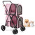 4-in-1 Double Pet Stroller with Detachable Carrier and Travel Carriage-Pink - Color: Pink D681-PW10040PI