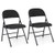 2 Pack Folding Chairs with Metal Frame and PVC Leather for Indoor Outdoor-Black - Color: Black D681-JV12120DK-2