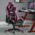 Massage Gaming Chair with Footrest-Pink - Color: Pink D681-HW66330PI