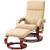 Adjustable Beige Faux Leather Electric Remote Massage Recliner Chair w/ Ottoman Q280-HYPM3265