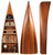 21" Wood Brown Solid Wood Six Tier Boat Bookcase N270-364286