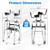 Versatile Rolling Walker for Rehabilitation Training-Silver - Color: Silver D681-JH10026SL