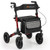 Folding Rollator Walker for Seniors with Seat for All Terrain-Red - Color: Red D681-JH10027RE