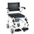 4-in-1 Bedside Commode Wheelchair with Detachable Bucket - Color: Black & White D681-JH10003