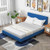 Queen Size Upholstered Platform Bed with Button Tufted Headboard-Blue B593-HU10569-Q