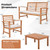 4 Pieces Outdoor Furniture Set with Stable Acacia Wood Frame-Beige - Color: Beige D681-HW72078WH