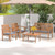 4 Piece Patio Wood Furniture Set Acacia Wood Sofa Set with Loveseat-Gray - Color: Gray D681-HW72093GR