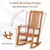 Patio Rocking Chair Ergonomic High-Back Outdoor Rocker with Smooth Rocking Base - Color: Natural D681-JV11674