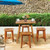 5 Pieces Wood Patio Dining Set with Square Table and 4 Stools B593-HW65874