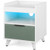 Modern Nightstand with LED Lights Sliding Drawer and Open Compartment-White B593-JV10648