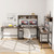 L-shaped Desk with Power Outlet Hutch-Rustic Brown B593-CB10537US
