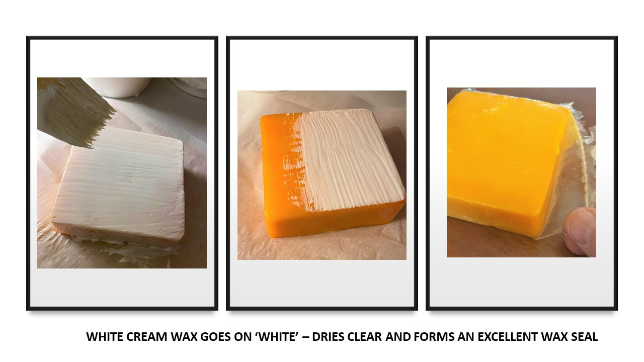 Natural and coloured cheese waxes
