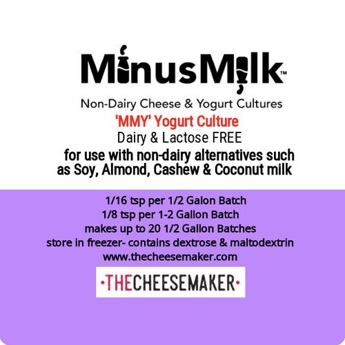 MinusMilk™ Non-Dairy Yogurt Culture "MMY"   Dairy / Lactose Free yogurt culture