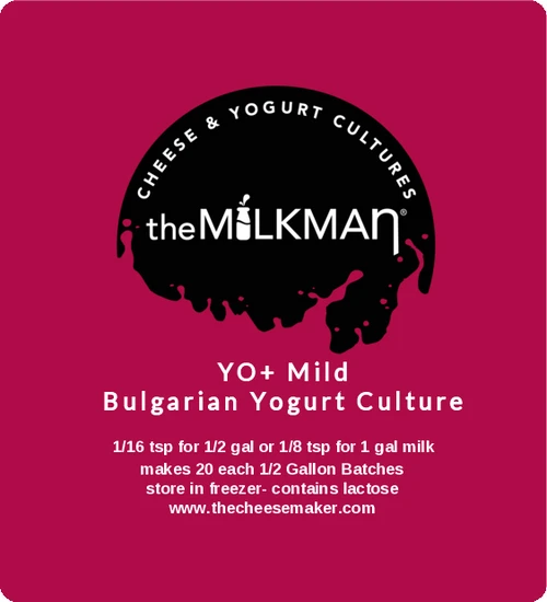 theMilkman®  YO+ MILD Bulgarian Yogurt Culture   20 Batch  or 50 Gallon Value Sizes