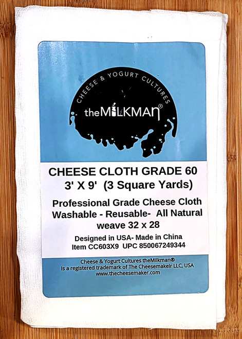 HIGH QUALITY CHEESE CLOTH;   1 EACH   3 YARD PACKET   #60  
Reusable Cheese Making Cloth