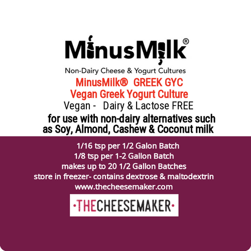 MinusMilk®  GYC  Vegan Greek Yogurt  Culture 