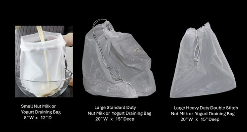 YOGURT & NUT MILK DRAINING BAGS  3 STYLES