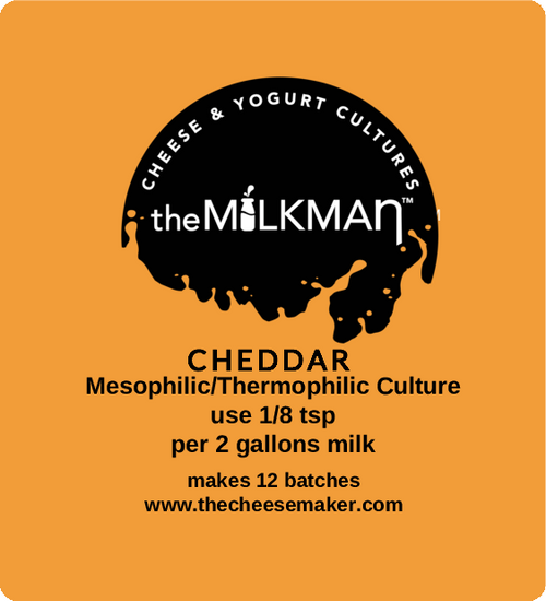 theMilkman™Cheddar Starter Culture; Make your own Cheddar Cheese at home